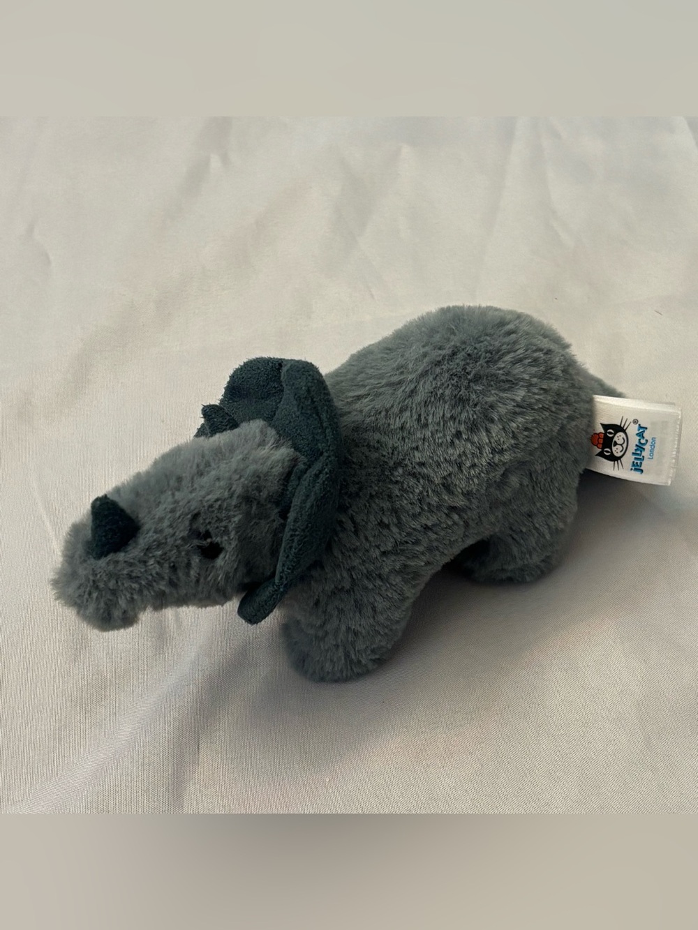 Jellycat London Mini Fossily  Triceratops Plush Stuffed Dinosaur 7.5 Inches